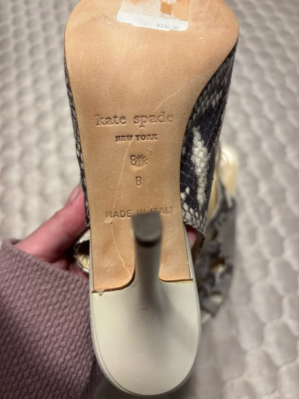 Kate Spade Snakeskin Lace-Up Slingback Heels 8.5 Made in Italy $330 NEW - Picture 11 of 11